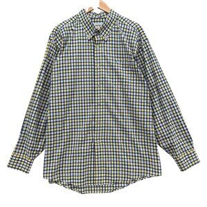 Southern Tide Plaid Shirt Mens Blue Yellow Classic Fit Button Down Pocket Sz XXL